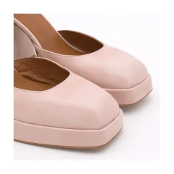 ANGEL ALARCON Anna - Zapatos De Piel Brillante Con Pulsera, Tacon Ancho Y Plataforma