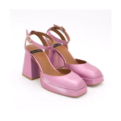 ANGEL ALARCON Badda - Zapato Tornasol Con Correa, Tacon Ancho Y Plataforma Outlet