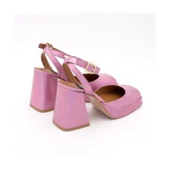 ANGEL ALARCON Badda - Zapato Tornasol Con Correa, Tacon Ancho Y Plataforma Outlet