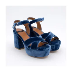 ANGEL ALARCON Berta - Sandalias De Terciopelo Altas Y Comodas