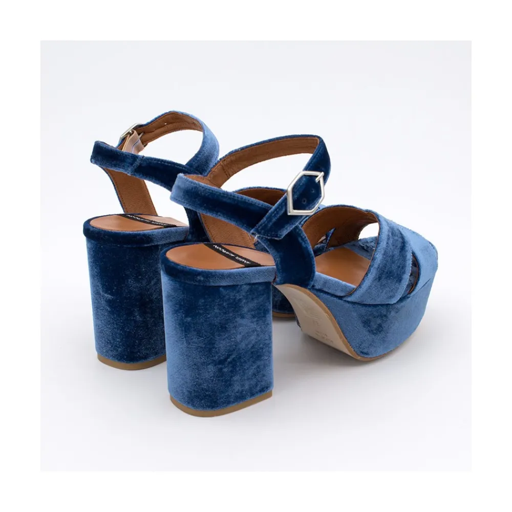 ANGEL ALARCON Berta - Sandalias De Terciopelo Altas Y Comodas