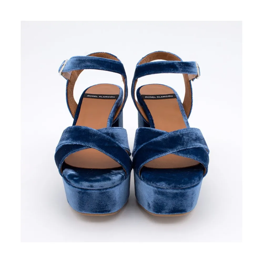 ANGEL ALARCON Berta - Sandalias De Terciopelo Altas Y Comodas