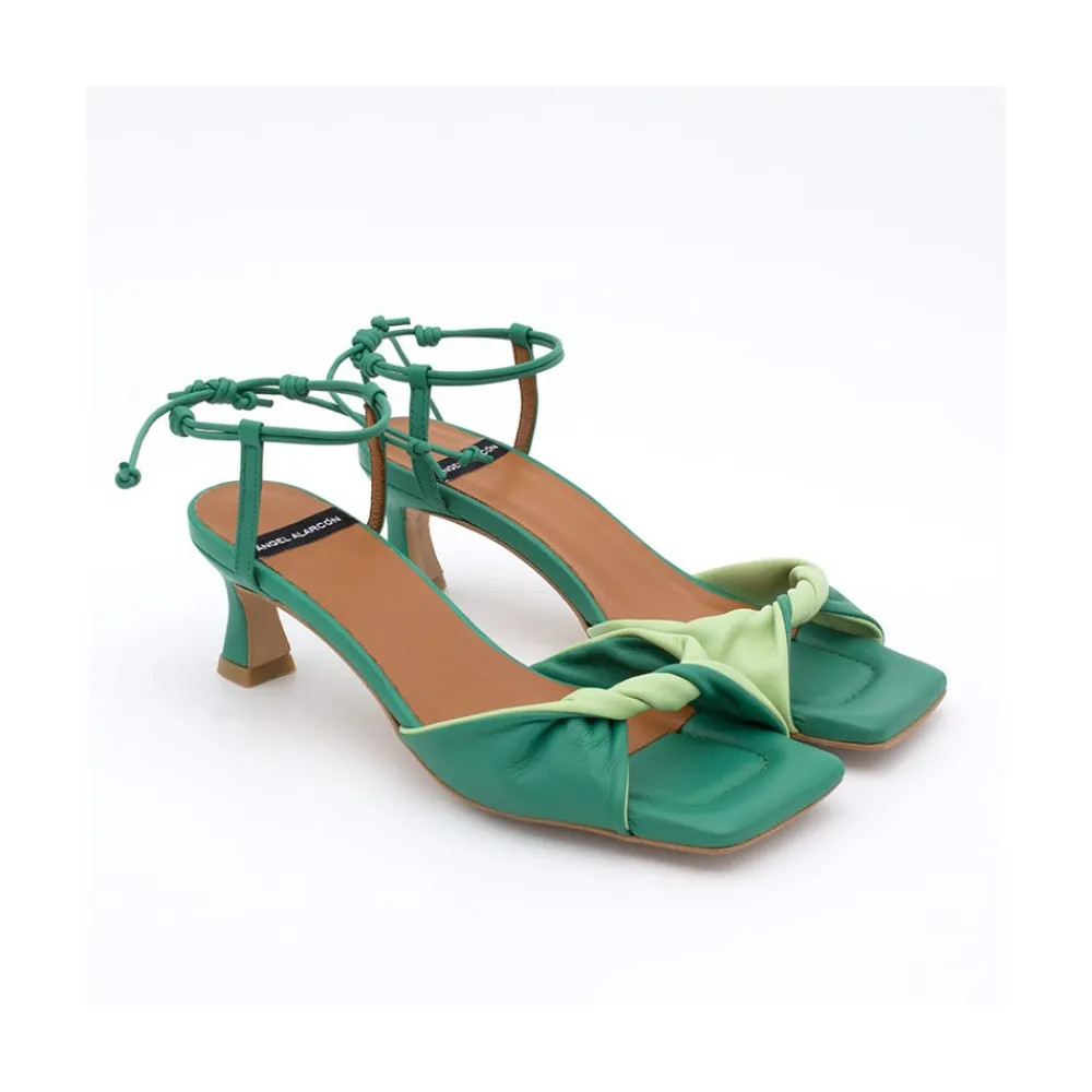 ANGEL ALARCON Brandy - Sandalia De Pala Fruncida Combinada Con Pulsera Corredera Clearance