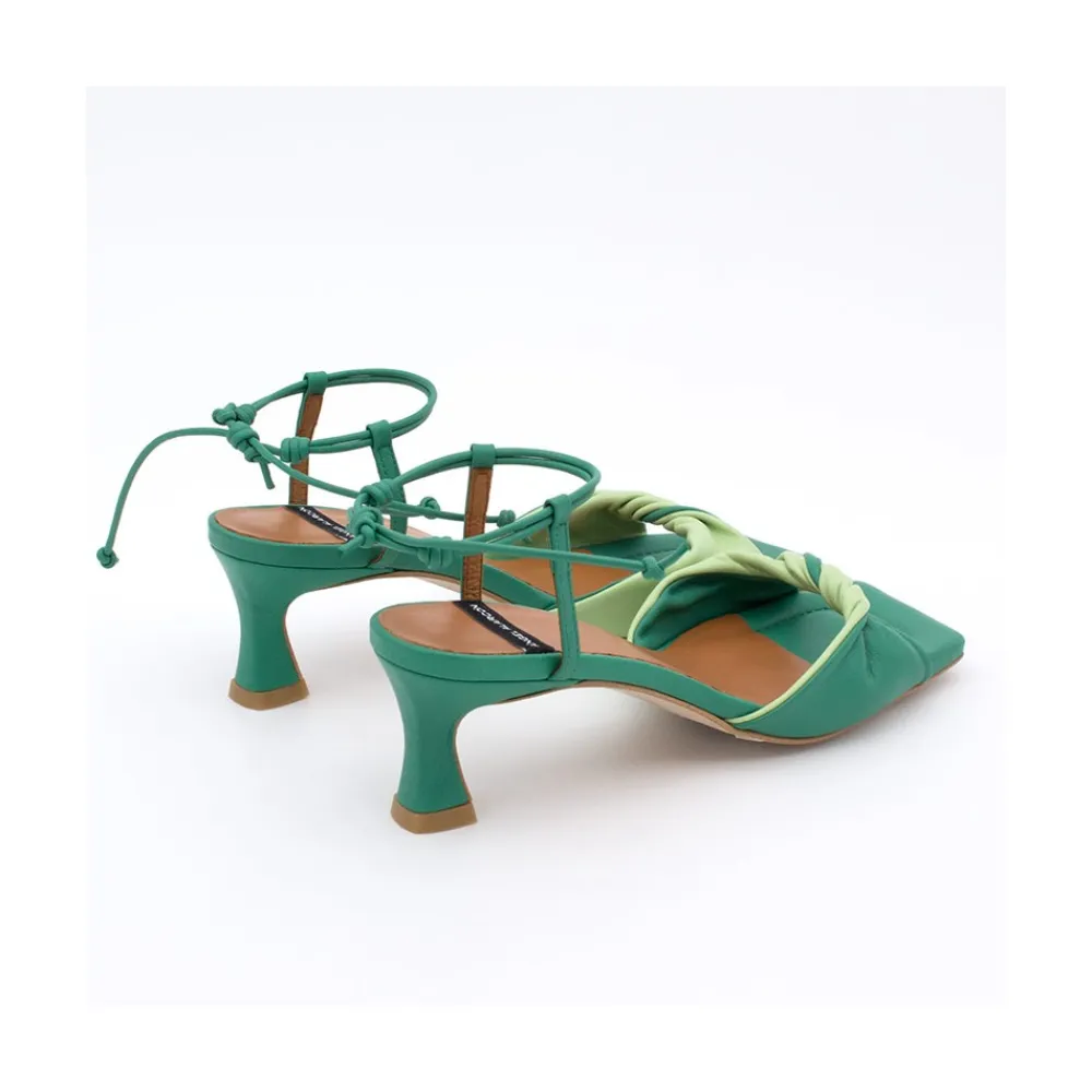ANGEL ALARCON Brandy - Sandalia De Pala Fruncida Combinada Con Pulsera Corredera Clearance