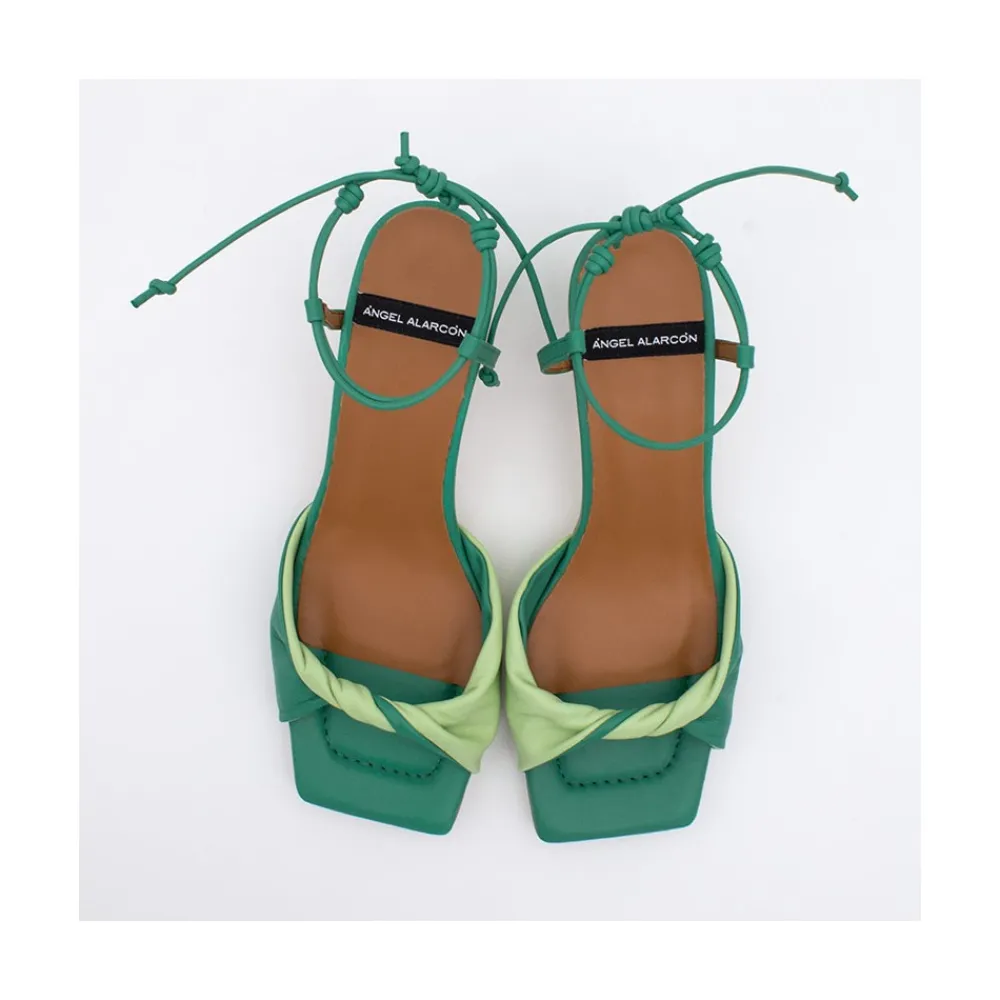 ANGEL ALARCON Brandy - Sandalia De Pala Fruncida Combinada Con Pulsera Corredera Clearance