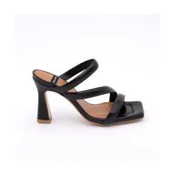 ANGEL ALARCON Cameron - Sandalias De Piel Brillante Con Tiras Anchas Acolchadas Y Tacon Alto Discount