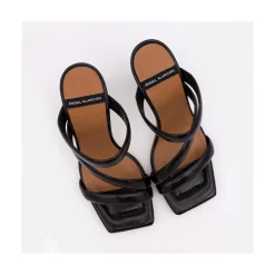 ANGEL ALARCON Cameron - Sandalias De Piel Brillante Con Tiras Anchas Acolchadas Y Tacon Alto Discount