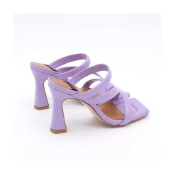 ANGEL ALARCON Cameron - Sandalias De Piel Brillante Con Tiras Anchas Acolchadas Y Tacon Alto New