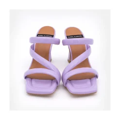 ANGEL ALARCON Cameron - Sandalias De Piel Brillante Con Tiras Anchas Acolchadas Y Tacon Alto New