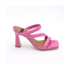 ANGEL ALARCON Cameron - Sandalias De Piel Brillante Con Tiras Anchas Acolchadas Y Tacon Alto Discount