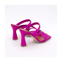 ANGEL ALARCON Cameron - Sandalias Metalizadas De Piel Con Tiras Anchas Acolchadas Outlet