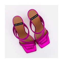 ANGEL ALARCON Cameron - Sandalias Metalizadas De Piel Con Tiras Anchas Acolchadas Outlet