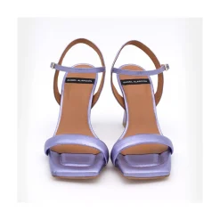 ANGEL ALARCON Carole - Sandalia De Fiesta Con Tacon De Piel Metalizada Outlet