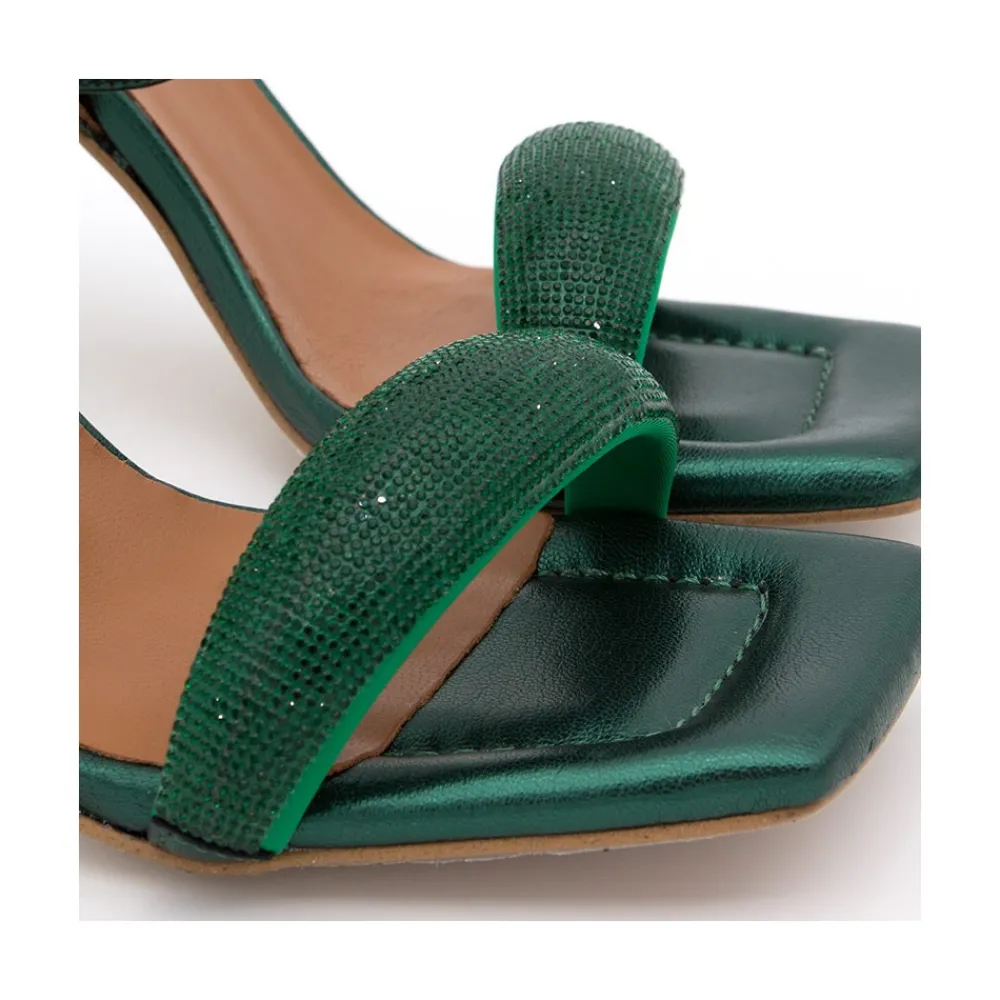 ANGEL ALARCON Carole Gem - Sandalia De Vestir Con Cristales Brillantes Y Tacon Alto Clearance
