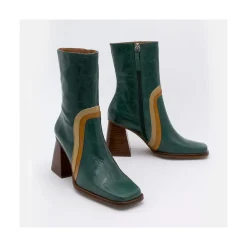 ANGEL ALARCON Celine - Botines De Piel Con Adorno De Color