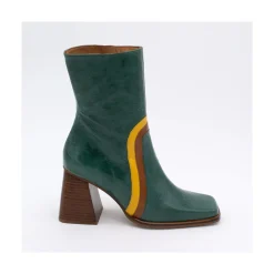 ANGEL ALARCON Celine - Botines De Piel Con Adorno De Color