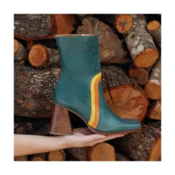 ANGEL ALARCON Celine - Botines De Piel Con Adorno De Color Sale