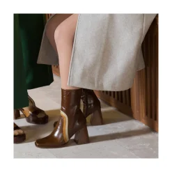 ANGEL ALARCON Celine - Botines De Piel Con Adorno De Color Sale
