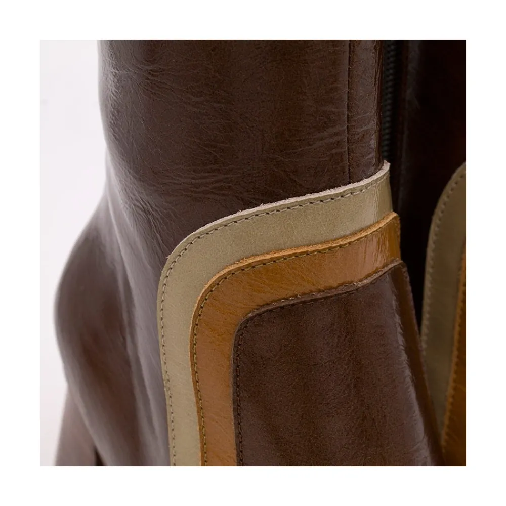ANGEL ALARCON Celine - Botines De Piel Con Adorno De Color Sale