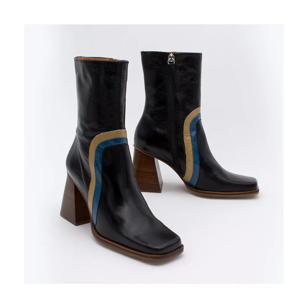 ANGEL ALARCON Celine - Botines De Piel Con Adorno De Color Discount