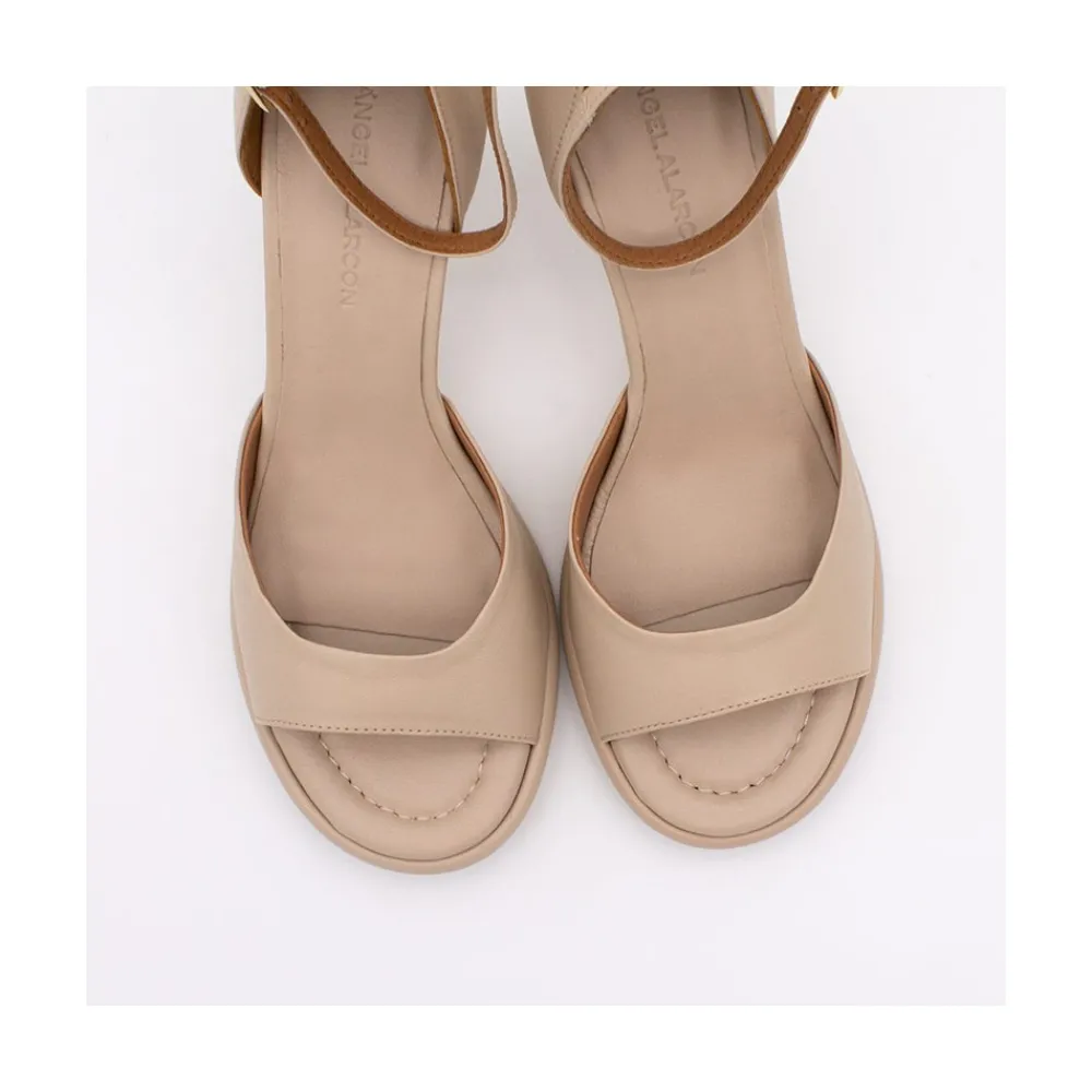 ANGEL ALARCON Dennis - Sandalia D'Orsay Con Tacon Medio De Diseno Conico New