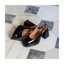 ANGEL ALARCON Dion - Zapato Destalonado Con Tacon Ancho Y Plataforma Clearance