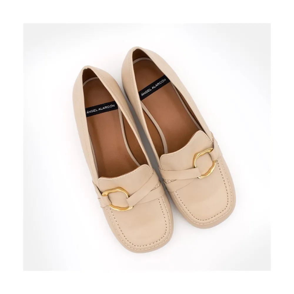 ANGEL ALARCON Ellis - Mocasin De Mujer De Piel Con Adorno Dorado Best