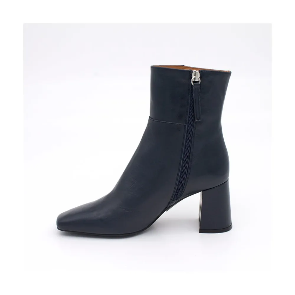 ANGEL ALARCON Enya - Botin De Pielcon Cremallera Interna Y Tacon Ancho Discount