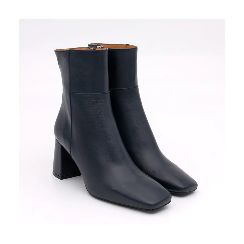ANGEL ALARCON Enya - Botin De Pielcon Cremallera Interna Y Tacon Ancho Discount