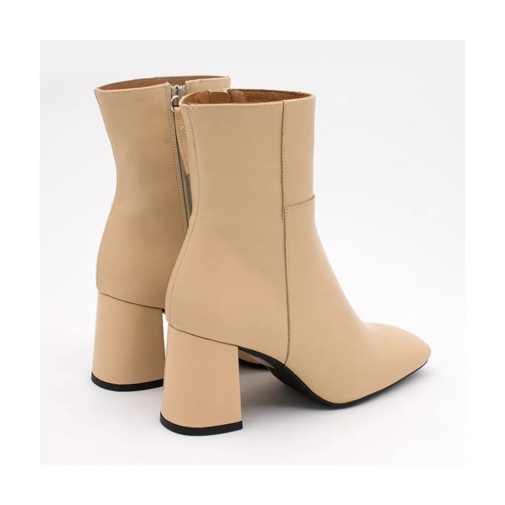 ANGEL ALARCON Enya - Botin De Pielcon Cremallera Interna Y Tacon Ancho Outlet
