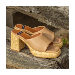 ANGEL ALARCON Gabrielle - Mule Acolchado De Tacon Alto Ancho Y Plataforma Outlet