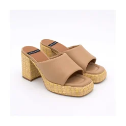 ANGEL ALARCON Gabrielle - Mule Acolchado De Tacon Alto Ancho Y Plataforma Outlet