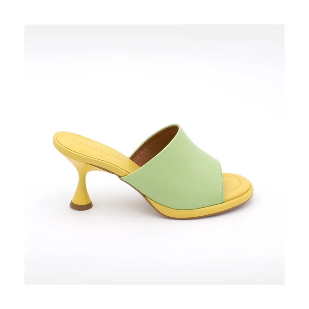 ANGEL ALARCON Galas - Mule De Tacon Medio Con Plantilla Acolchada New