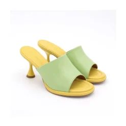 ANGEL ALARCON Galas - Mule De Tacon Medio Con Plantilla Acolchada New