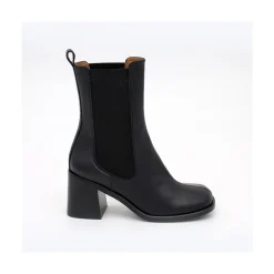 ANGEL ALARCON Garbo - Botines Chelsea De Piel Con Puntera Redonda Y Tacon Ancho Sale