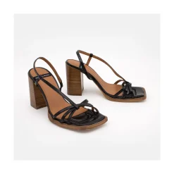 ANGEL ALARCON Gaynor - Sandalia De Tiras Con Tacon Ancho New