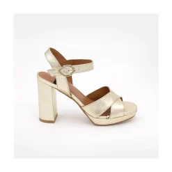 ANGEL ALARCON Helleny - Sandalias Metalizadas Con Plataforma Y Tacon Ancho Discount