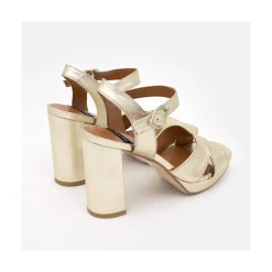 ANGEL ALARCON Helleny - Sandalias Metalizadas Con Plataforma Y Tacon Ancho Discount
