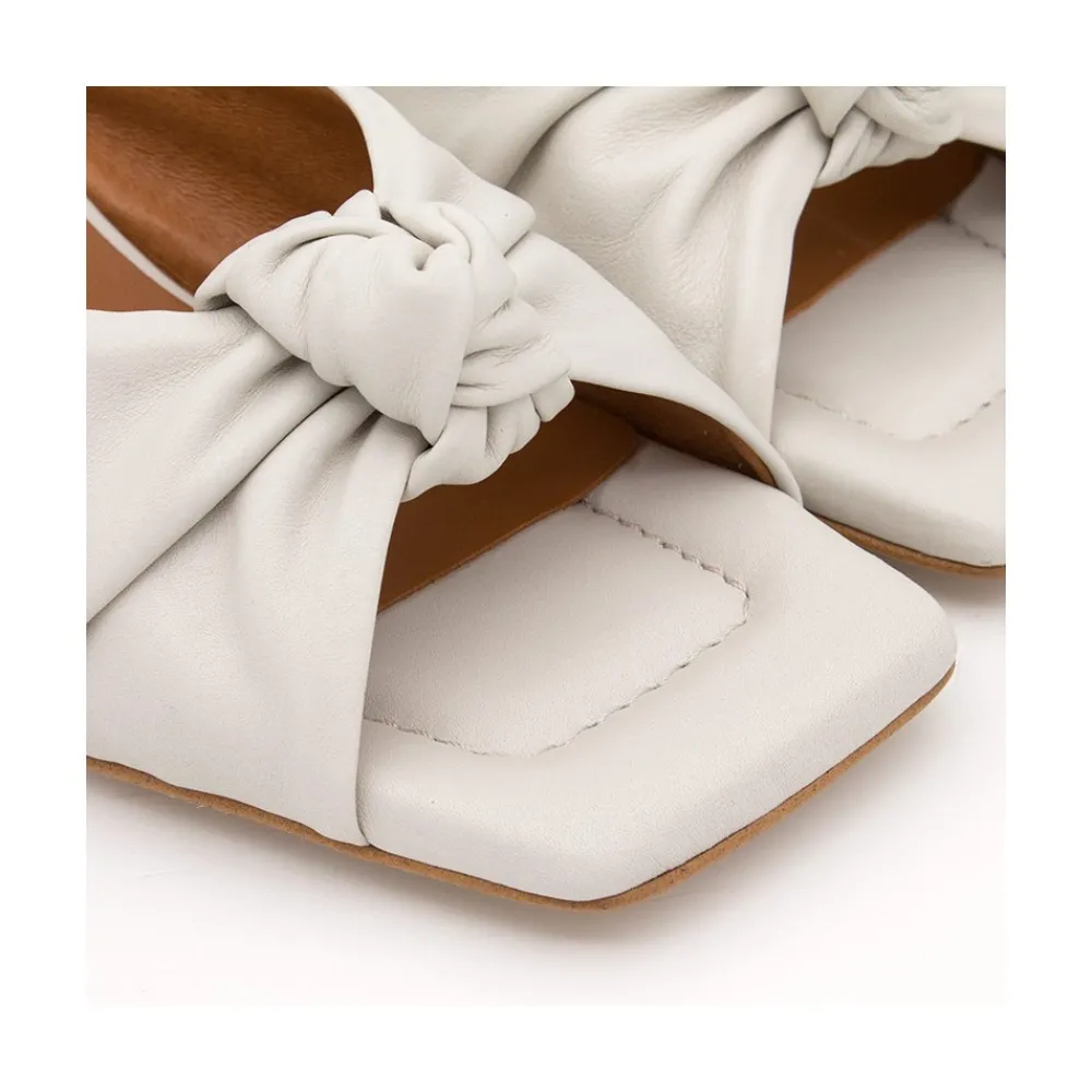 ANGEL ALARCON Hepburn - Mule De Piel Con Nudo Sale