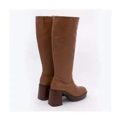 ANGEL ALARCON Imbrulia - Bota De Piel Con Tacon Y Plataforma New