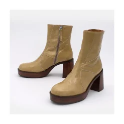 ANGEL ALARCON Ingrid - Botin De Piel Brillante Con Tacon Y Plataforma Clearance