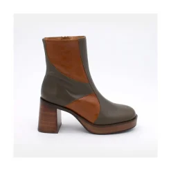 ANGEL ALARCON Ingrid - Botin De Piel Con Tacon Y Plataforma Best