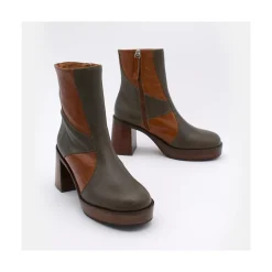 ANGEL ALARCON Ingrid - Botin De Piel Con Tacon Y Plataforma Best