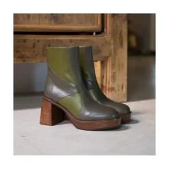 ANGEL ALARCON Ingrid - Botin De Piel Con Tacon Y Plataforma Clearance