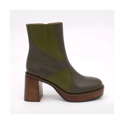 ANGEL ALARCON Ingrid - Botin De Piel Con Tacon Y Plataforma Clearance
