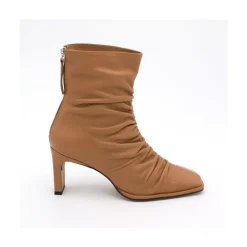 ANGEL ALARCON Janet - Botines De Piel Arrugados Con Tacon Outlet