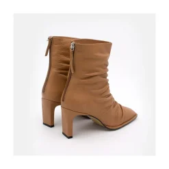 ANGEL ALARCON Janet - Botines De Piel Arrugados Con Tacon Outlet