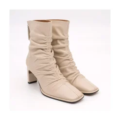 ANGEL ALARCON Janet - Botines De Piel Arrugados Con Tacon Best