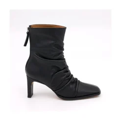 ANGEL ALARCON Janet - Botines De Piel Arrugados Con Tacon Hot