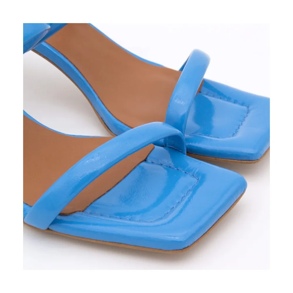 ANGEL ALARCON Jeanette - Sandalia De Piel Brilante Acolchada Clearance